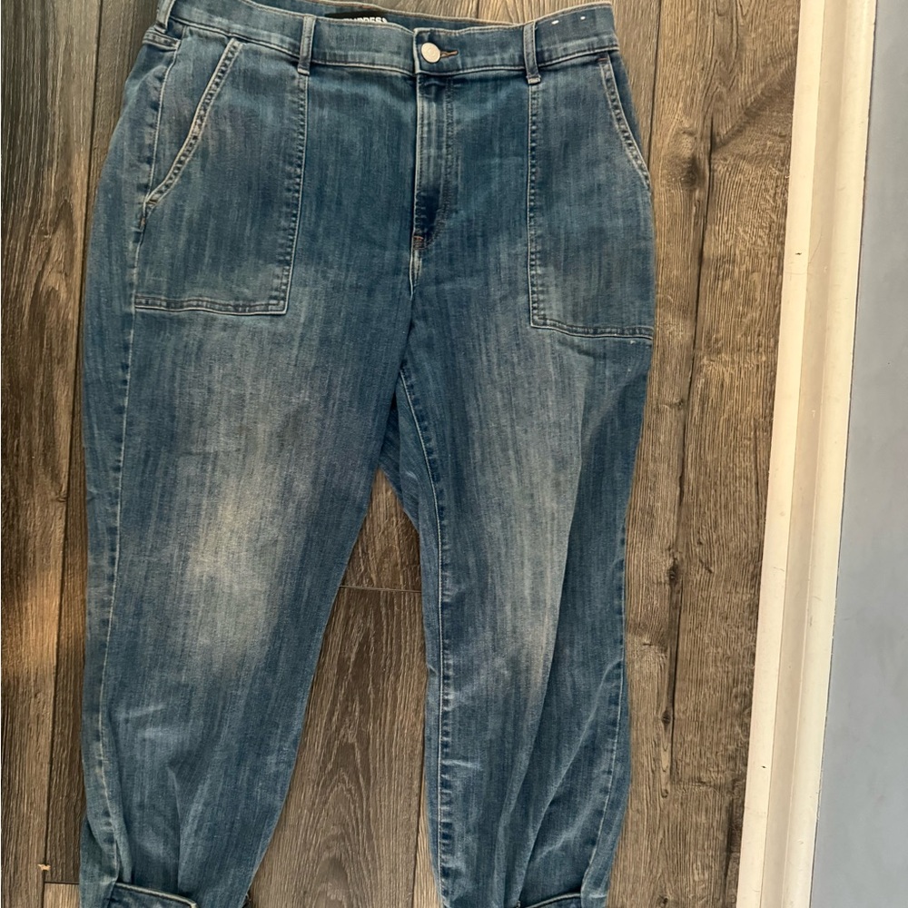 Express Jeans with button cuff. 14. Lightly worn NO damage.